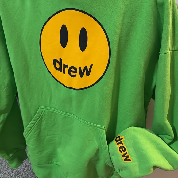 Drew House Lime Green Mascot Fleece Hoodie, Size XXS - Picture 2 of 6